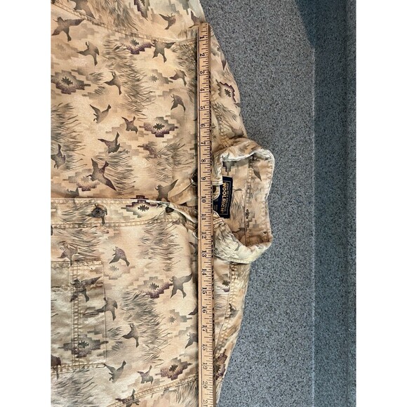 Woolrich Shirt Mens Beige Duck Print Button Up Outdoor Hunting Camping Large - Picture 13 of 16
